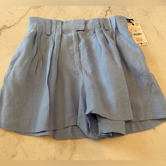 ZARA 100% LINEN SHORTS - Picture 10 of 16